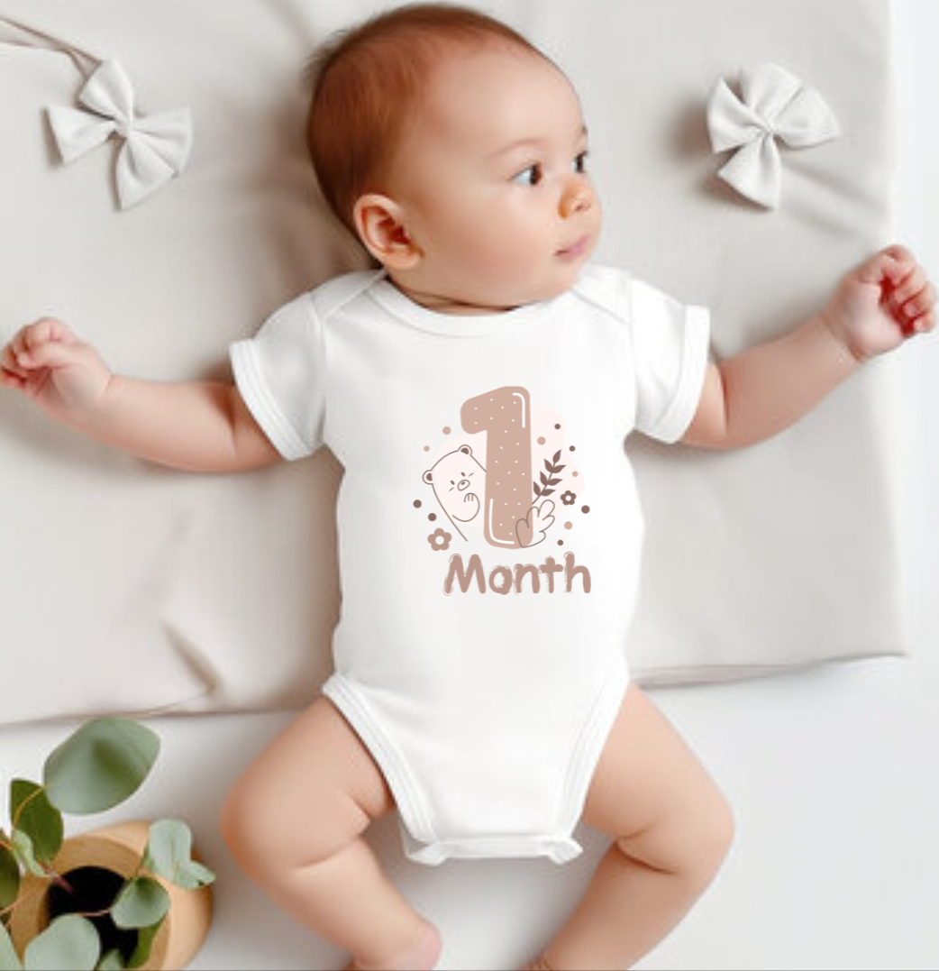 One month old Rompers