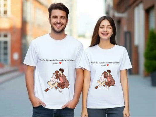 Reason of smile - Couple Tshirt