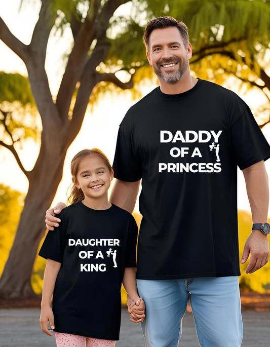 👨‍👧 Daddy & Daughter Matching T-Shirts – "Daddy of a Princess" & "Daughter of a King" 👑